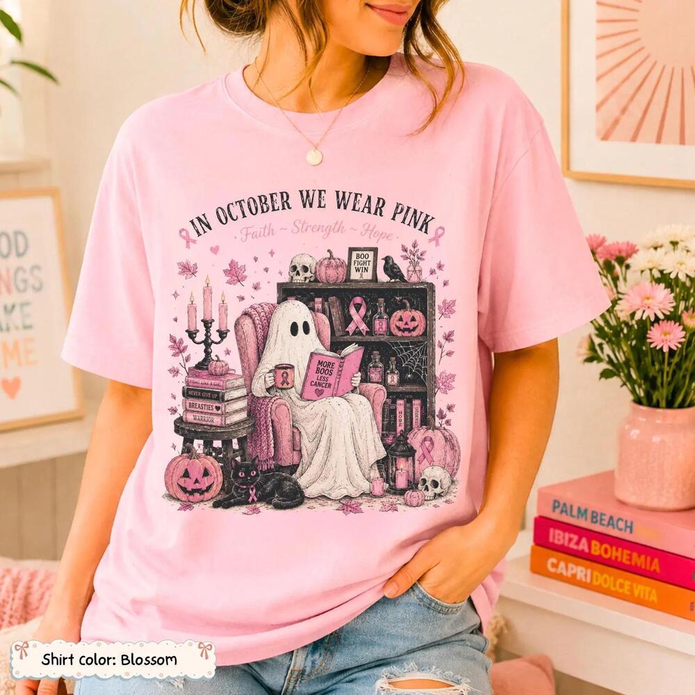 In October We Wear Shirt  Awareness Halloween Ghost